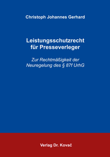 Leistungsschutzrecht für Presseverleger