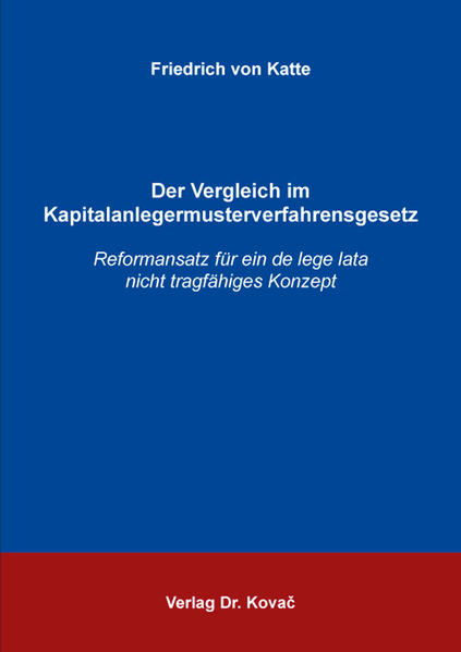Der Vergleich im Kapitalanlegermusterverfahrensgesetz