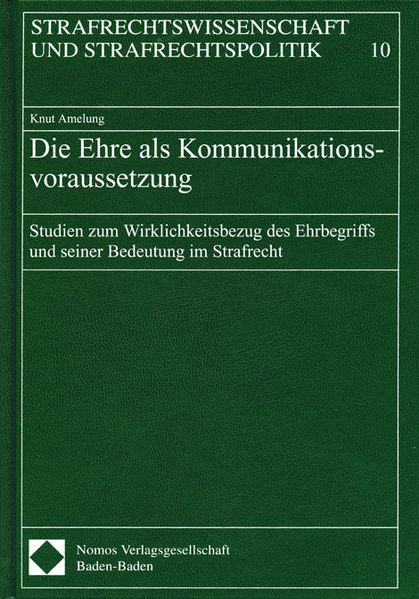Die Ehre als Kommunikationsvoraussetzung