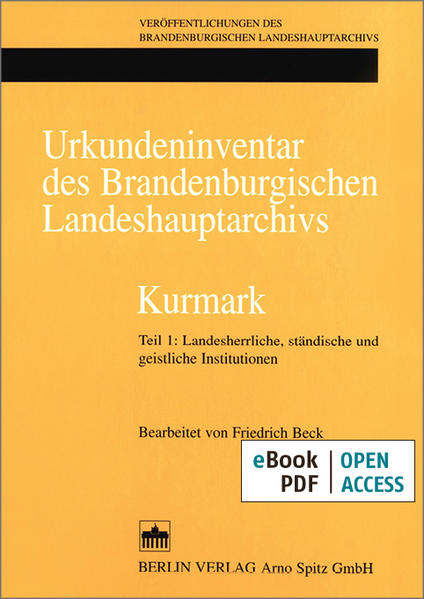 Urkundeninventar des Brandenburgischen Landeshauptarchivs - Kurmark