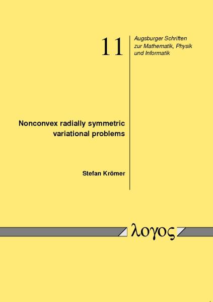 Nonconvex radially symmetric variational problems