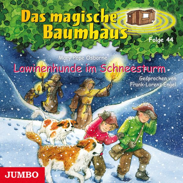 Lawinenhunde im Schneesturm