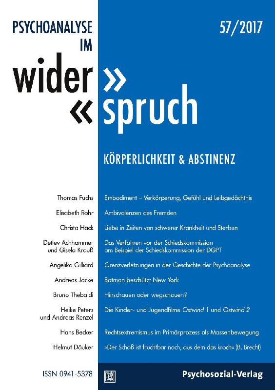 Psychoanalyse im Widerspruch Nr. 57: 'Körperlichkeit & Abstinenz'