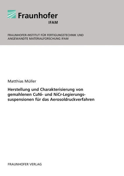 Herstellung und Charakterisierung von gemahlenen CuNi- und NiCr-Legierungssuspensionen für das Aerosoldruckverfahren.