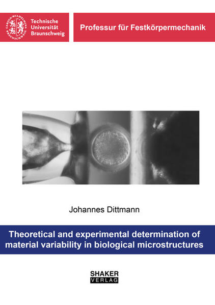 Theoretical and experimental determination of material variability in biological microstructures