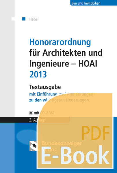 Honorarordnung für Architekten und Ingenieure - HOAI 2013 (E-Book)