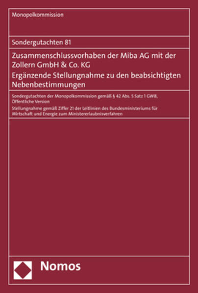 Ergänzende Stellungnahme zu den beabsichtigten Nebenbestimmungen