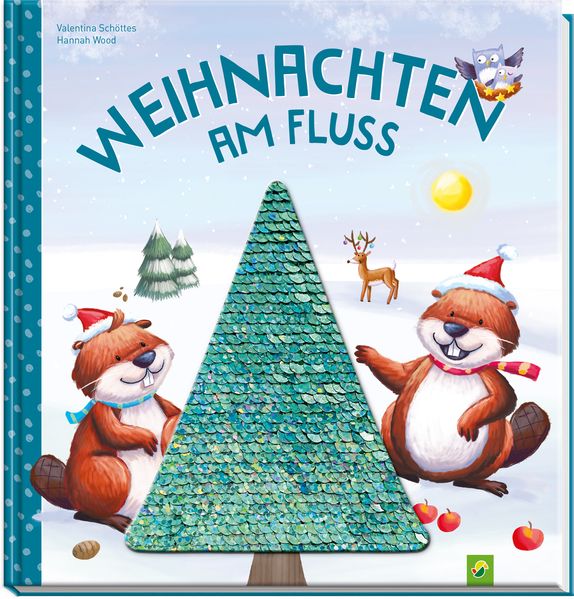 Weihnachten am Fluss. Bilderbuch mit Wendepailletten