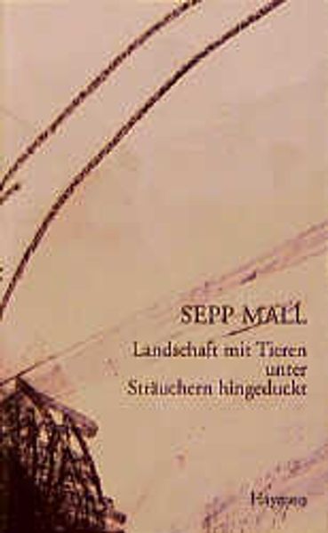 Landschaft mit Tieren unter Sträuchern hingeduckt