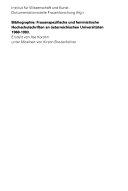 Bibliographie: Frauenspezifische und feministische Hochschulschriften an österreichischen Universitäten 1968-1993