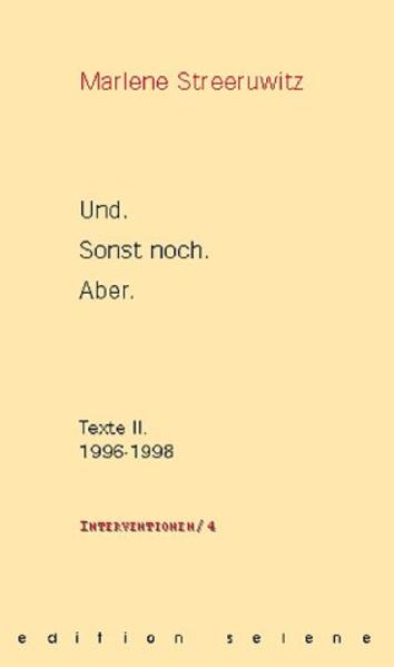 Und. Sonst. Noch. Aber.
