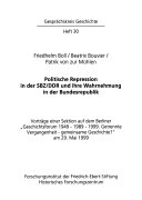 Politische Repression in der SBZ/DDR und ihre Wahrnehmung in der Bundesrepublik