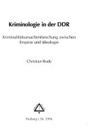 Kriminologie in der DDR