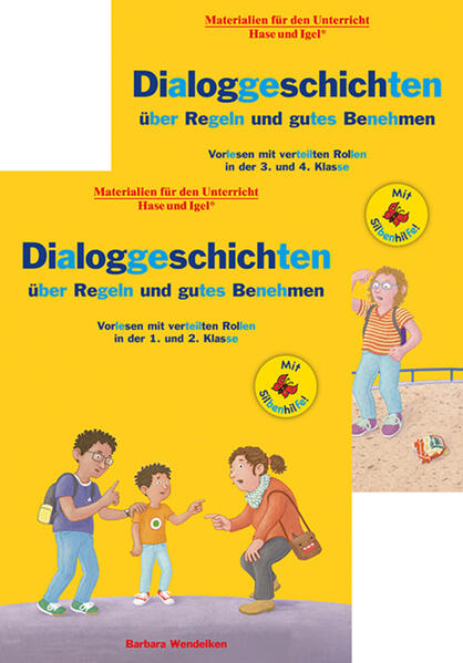 Kombipaket Dialoggeschichten über Regeln und gutes Benehmen / Silbenhilfe