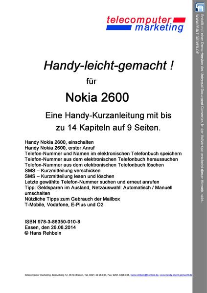 Nokia 2600-leicht-gemacht