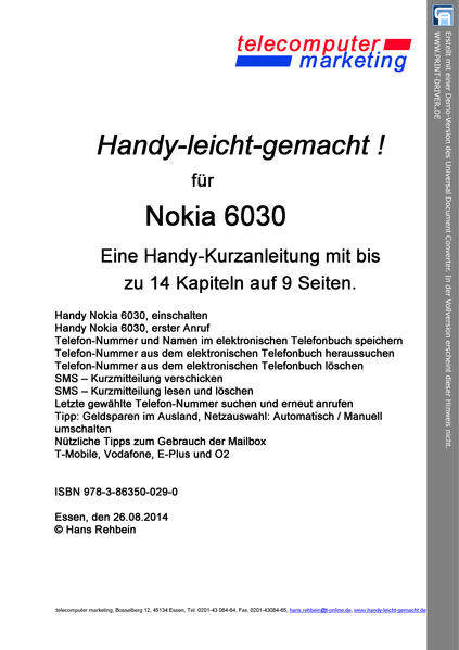 Nokia 6030-leicht-gemacht