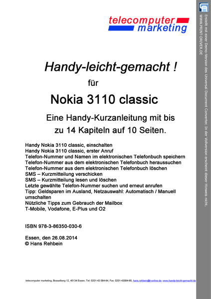 Nokia 3110 classic-leicht-gemacht