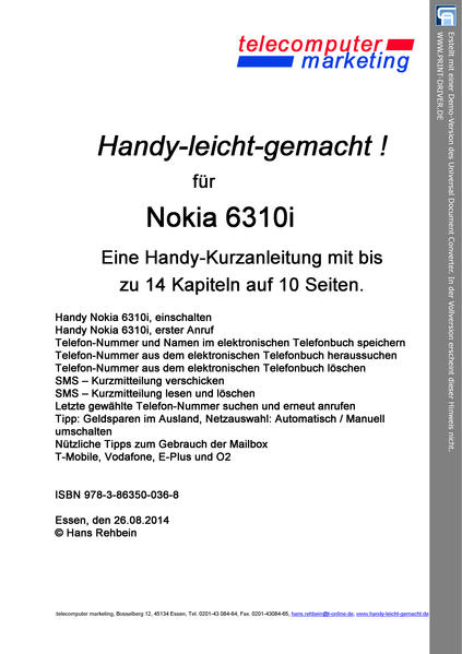 Nokia 6310i-leicht-gemacht