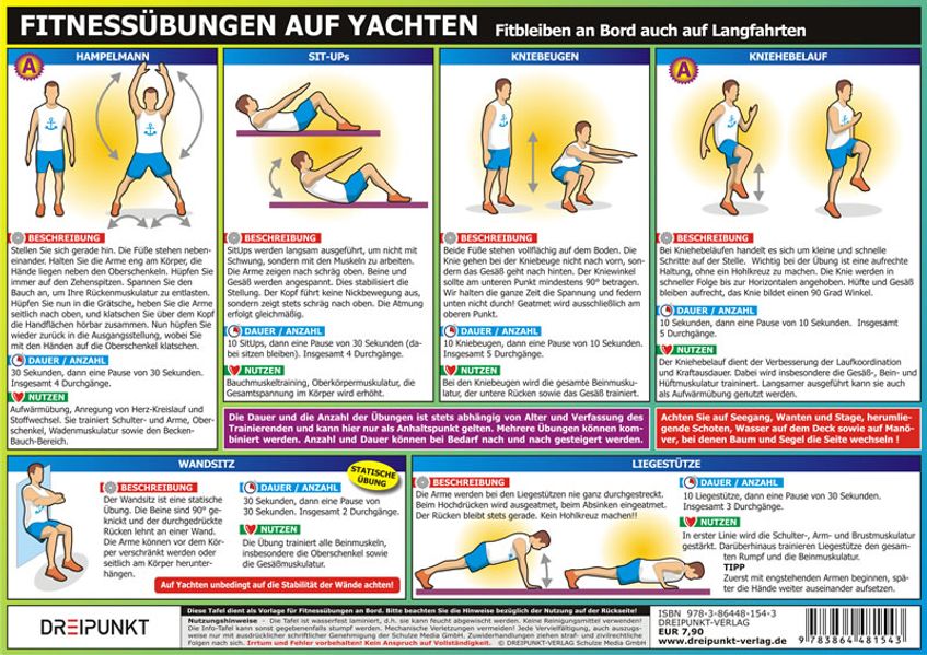 Fitnessübungen auf Yachten