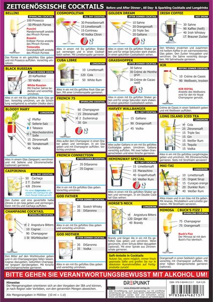 Info-Tafel-Set Zeitgenössische Cocktails