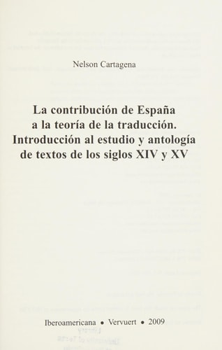 La contribución de España a la teoría de la traducción.
