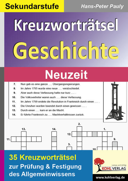 Kreuzworträtsel Geschichte / Neuzeit