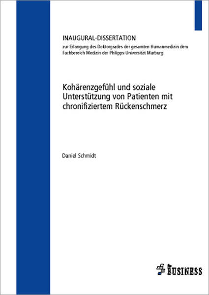 Kohärenzgefühl und soziale Unterstützung von Patienten mit chronifiziertem Rückenschmerz