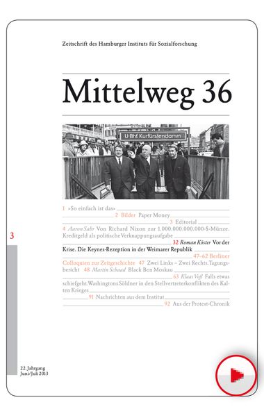 Vor der Krise. Die Keynes-Rezeption in der Weimarer Republik