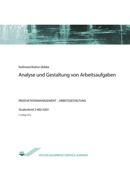 Analyse und Gestaltung von Arbeitsaufgaben
