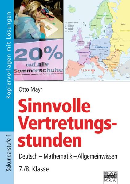Sinnvolle Vertretungsstunden / 7./8. Klasse - Kopiervorlagen mit Lösungen