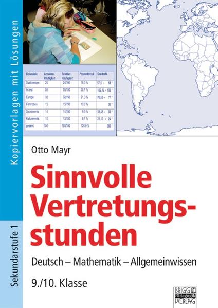 Sinnvolle Vertretungsstunden / 9./10. Klasse - Kopiervorlagen mit Lösungen