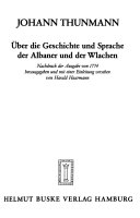Über die Geschichte und Sprache der Albaner und der Wlachen (1774)