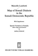 Map of Somali Dialects in the Somali Democratic Republic