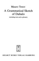 A Grammatical Sketch of Dahalo