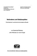 Verbvalenz und Satzbaupläne
