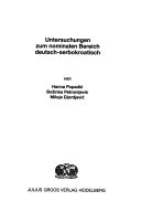 Untersuchungen zum nominalen Bereich deutsch-serbokroatisch