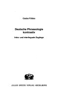 Deutsche Phraseologie kontrastiv