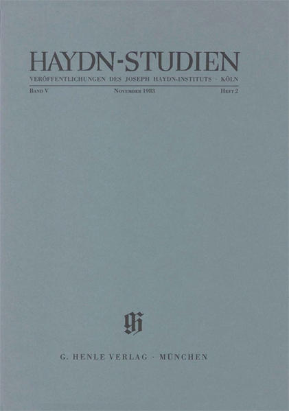 Haydn-Studien. Veröffentlichungen des Joseph Haydn-Instituts Köln. Band V, Heft 2, März 1982