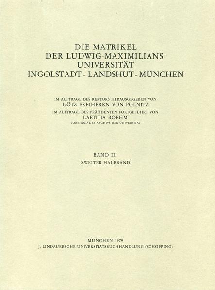 Matrikel der LMU Ingolstadt