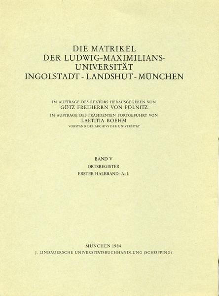 Matrikel Ingolstadt
