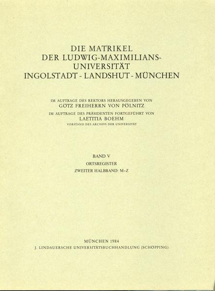 MATRIKEL Ortsregister