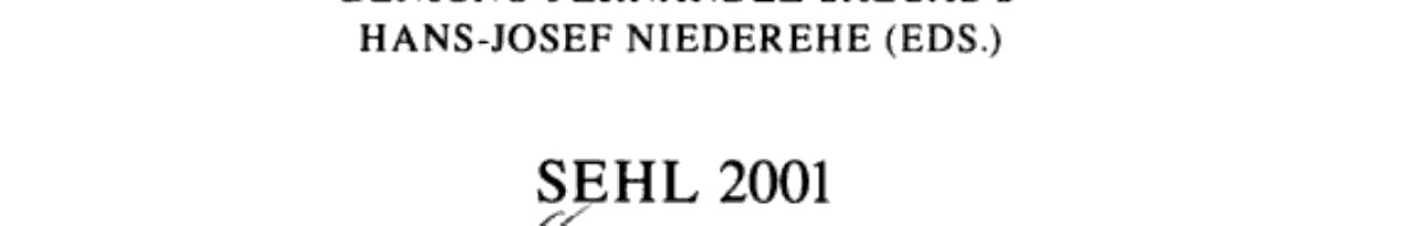 SEHL 2001. Estudios de Historiografía Lingüística