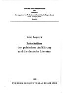 Zeitschriften der polnischen Aufklärung und die deutsche Literatur
