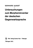 Untersuchungen zum Morpheminventar der deutschen Gegenwartssprache.