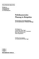 Politikunterricht: Planung in Beispielen