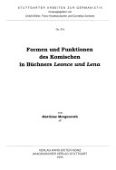 Formen und Funktionen des Komischen in Büchners "Leonce und Lena"