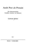 Andri Peer als Prosaist