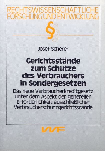 Gerichtsstände zum Schutze des Verbrauchers in Sondergesetzen