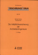 Die Haftpflichtversicherung der Architekten /Ingenieure