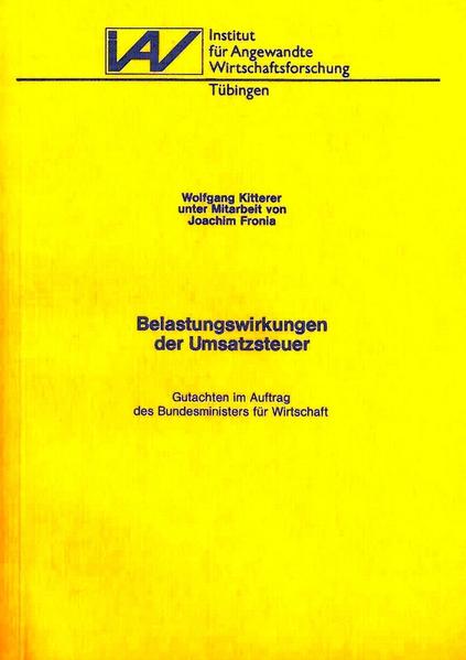 Belastungswirkungen der Umsatzsteuer